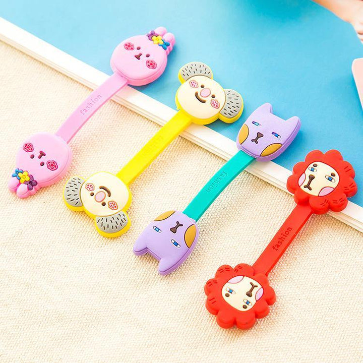 2Pcs Cable Earphome Cord Wrap Cartoon Organizer Holder Silicone Rubber USB Tidy Storage Fastener