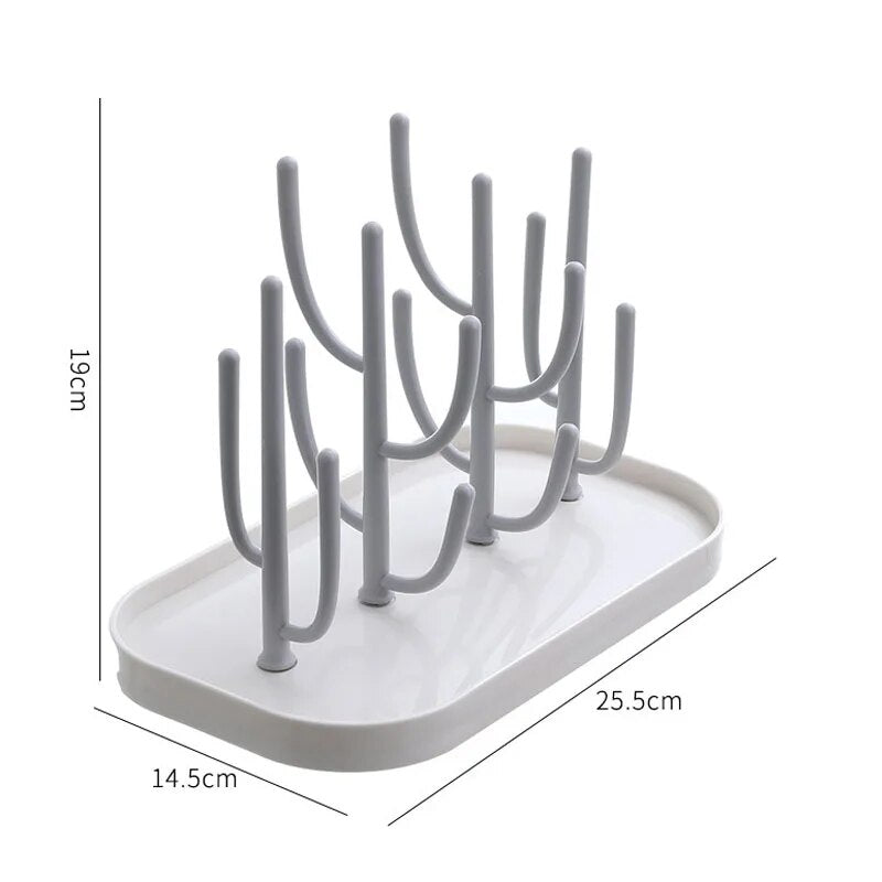 Multi-Functional Baby Bottle Drying Rack with Water Tray