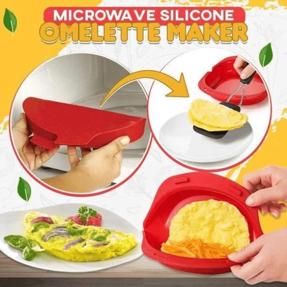 Egg Boiler Poacher Steamer Microwave Oven Silicone Omelette Mold Tool Egg Roll Baking (Red)