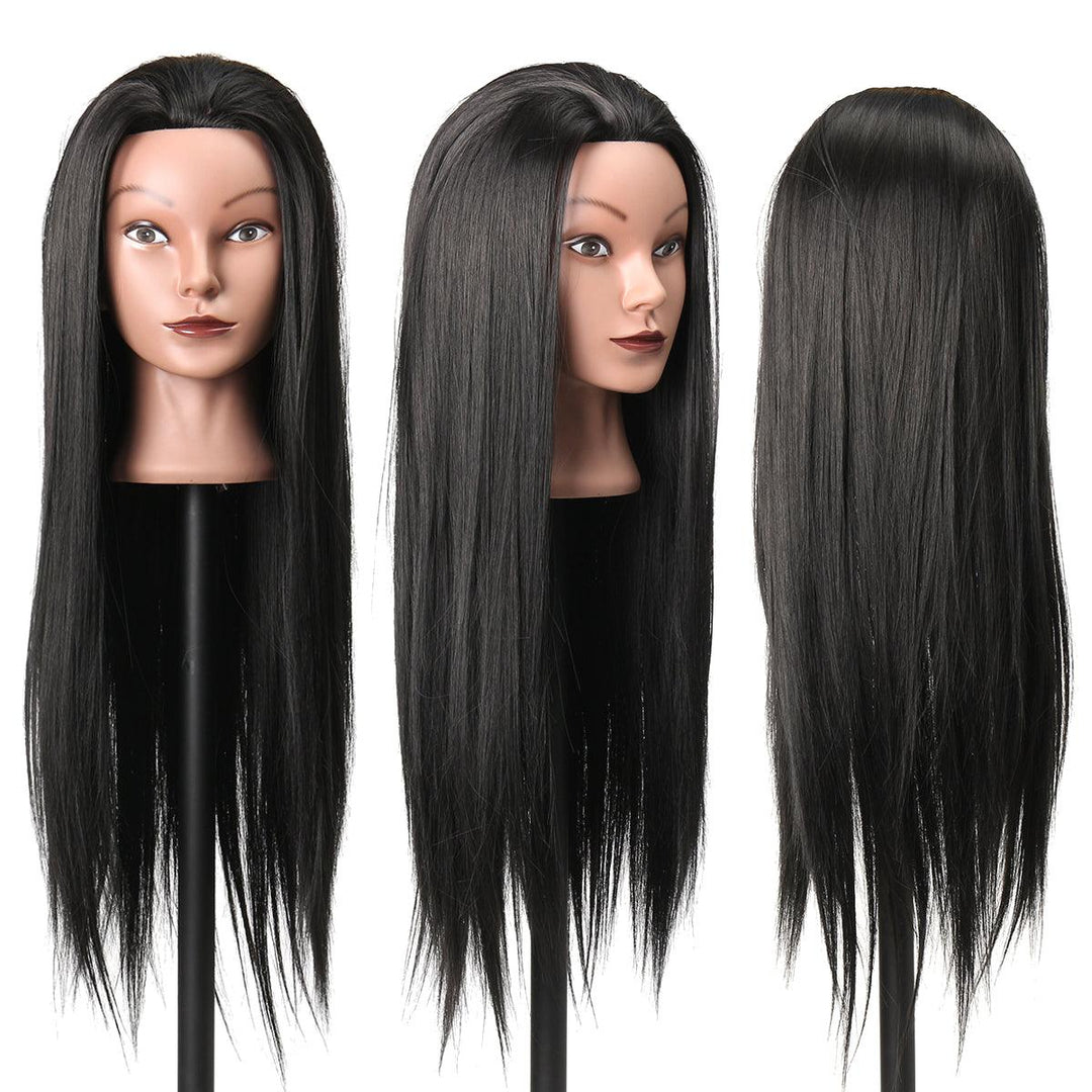 27Inch Black 30% Human Hair Hairdressing Training Head