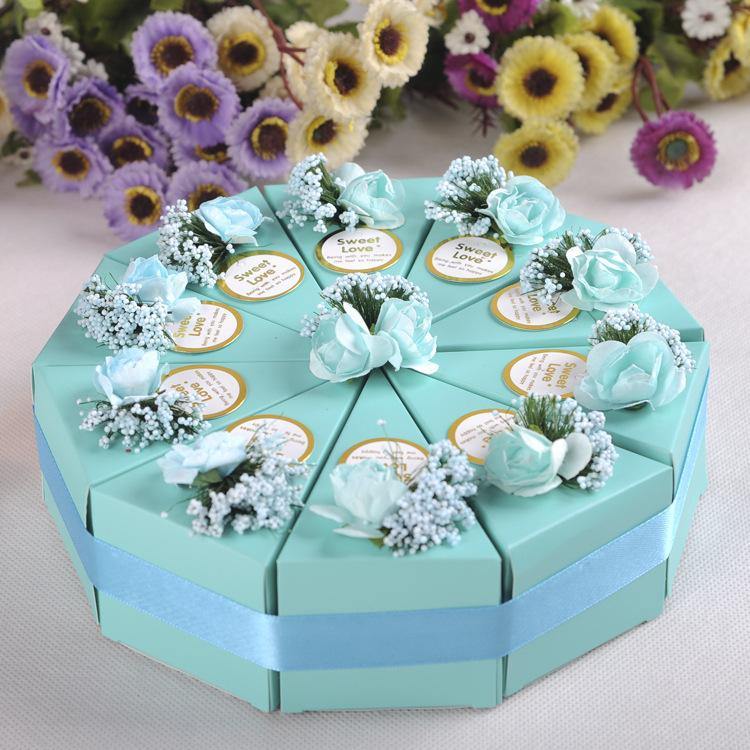 10pcs Cake Candy Gift Box Wedding Party Cake Sweet Chocolate Gift Boxes