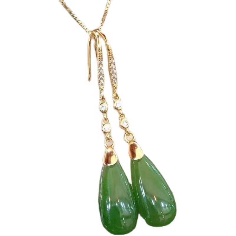 Fashion Trend Green Chalcedony Earrings