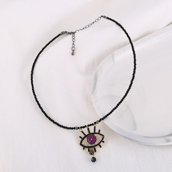 Women's Fashion Personalized Crystal Eye Pendant Necklace