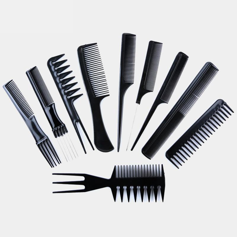 10pcs/Set Professional Hair Brush Comb Salon Barber Hair Combs Hairbrush Hairdressing Combs Hair Care Styling Tools (#1)