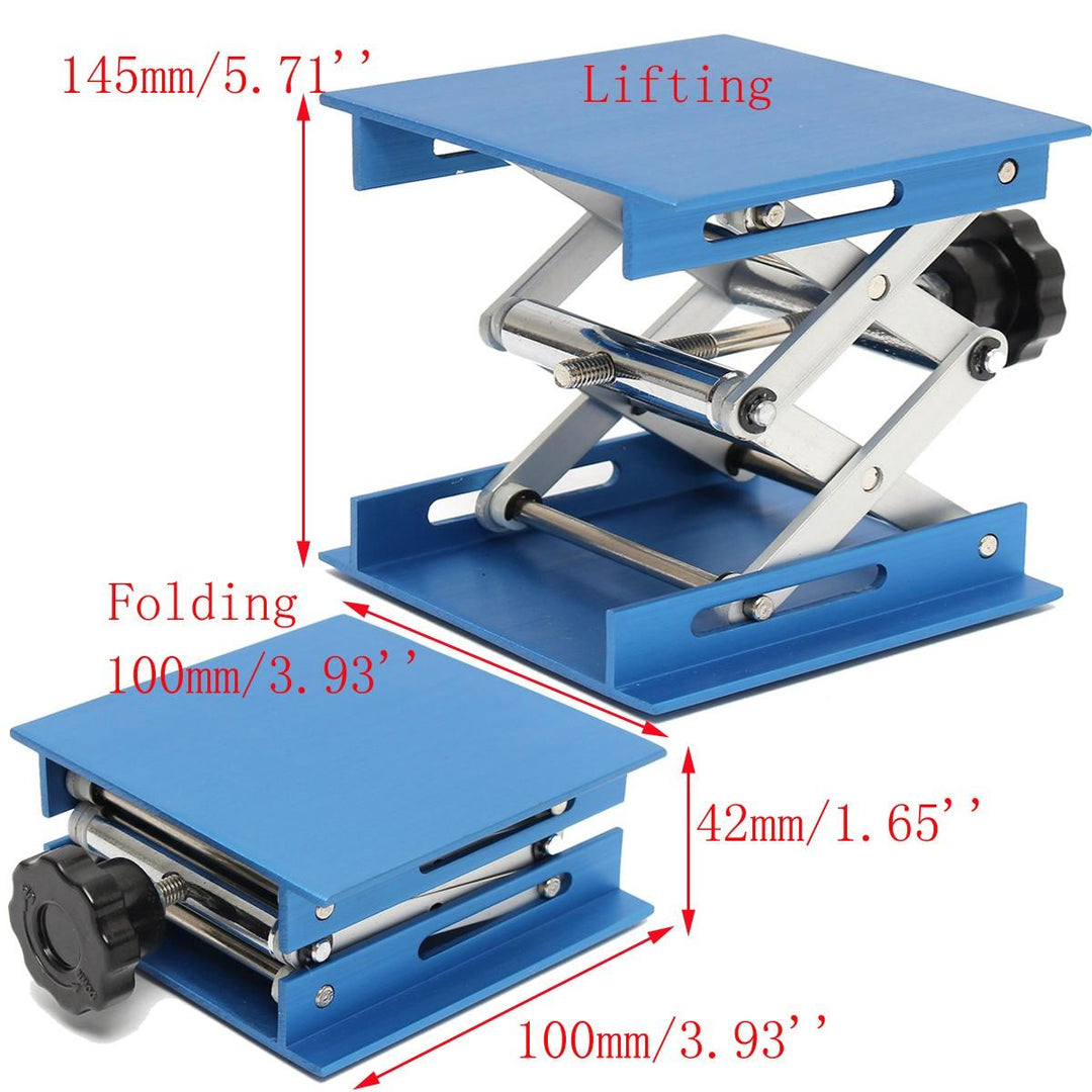 4inch Aluminum Lifting Platforms Stand Rack Scissor Lab-Lifting Oxide Lab Jack Stand Scissor Utility Tools 30KG Max Load