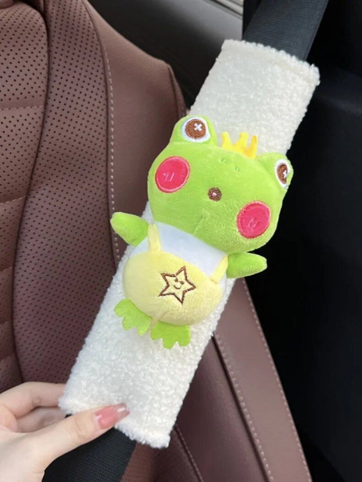 Plush Heart Frog Car Safety Belt Shoulder Cover