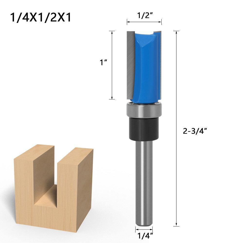 1/4inch/6mm Shank Flush Trim Router Bit Pattern Bit Top Bottom Bearing Blade Template Wood Milling Cutter Carpenter - MRSLM