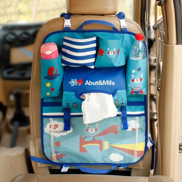 Fun and Functional Kids Cartoon Car Back Seat Organizer