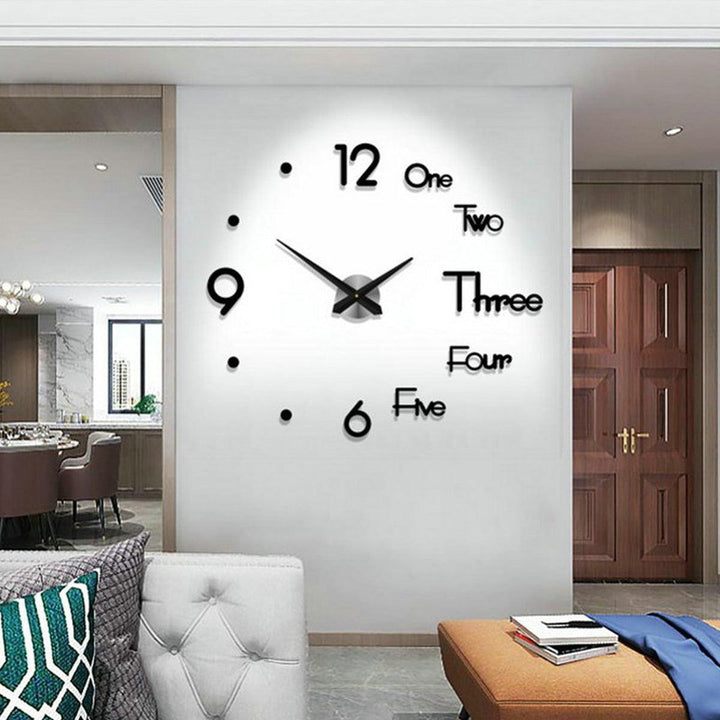 3D Modern DIY Wall Clock Mirror Surface Sticker Mechanism Clock Home Living Room Office Decor Clocks Acrylic