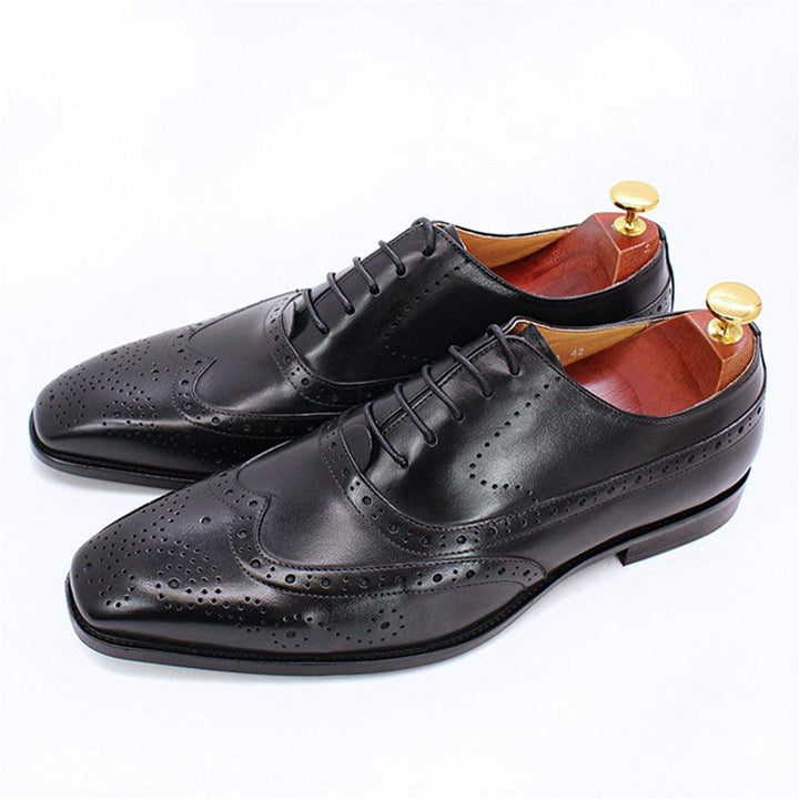 Men's Classic Japanese Leather Shoes Brogue Carved Hollow