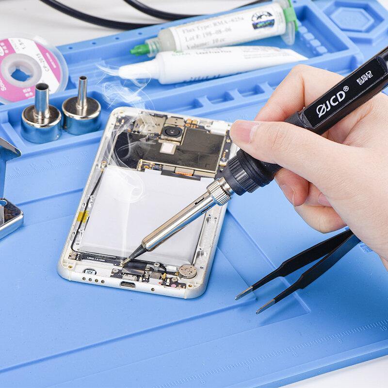 JCD 8898 2 in 1 750W Soldering Station Hot Air Gun Heater LCD Digital Display Soldering Iron Welding Rework Station for Cell-phone BGA SMD PCB IC Repair