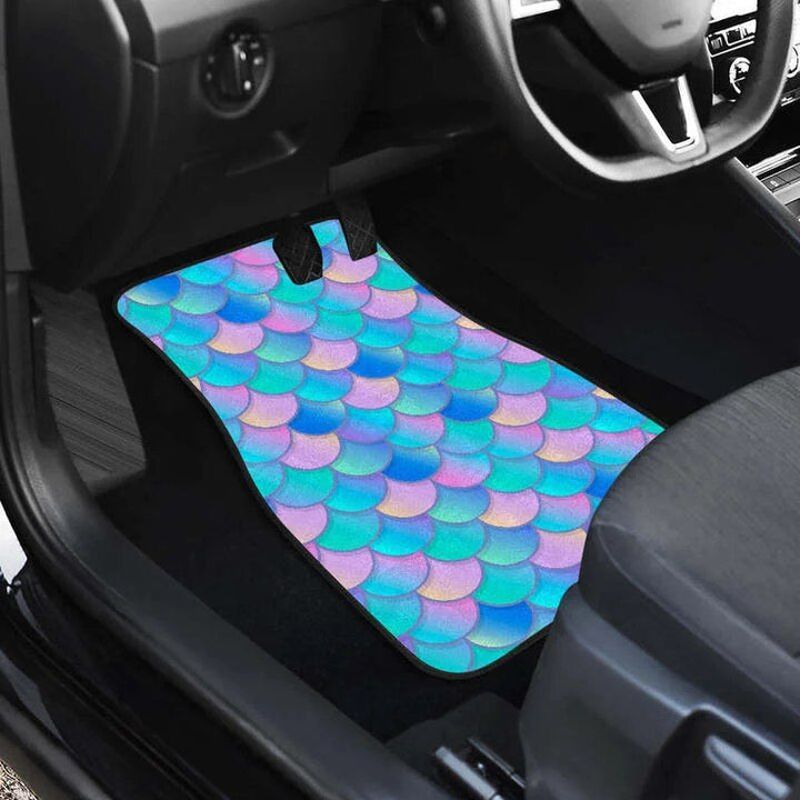 Mermaid Scales Pink Teal Car Floor Mats