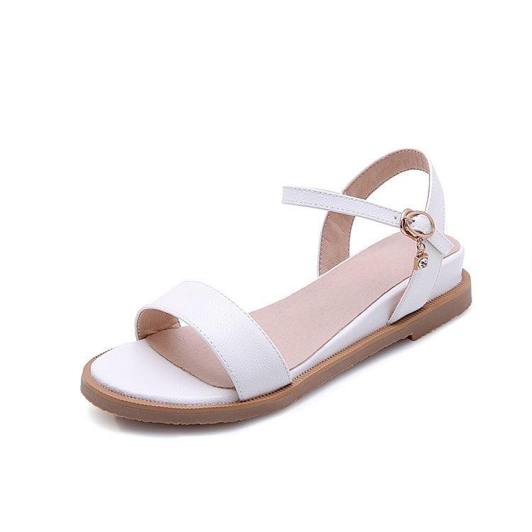 Everyday Open-toed Fashion Sandals With Flat-bottom Buckle