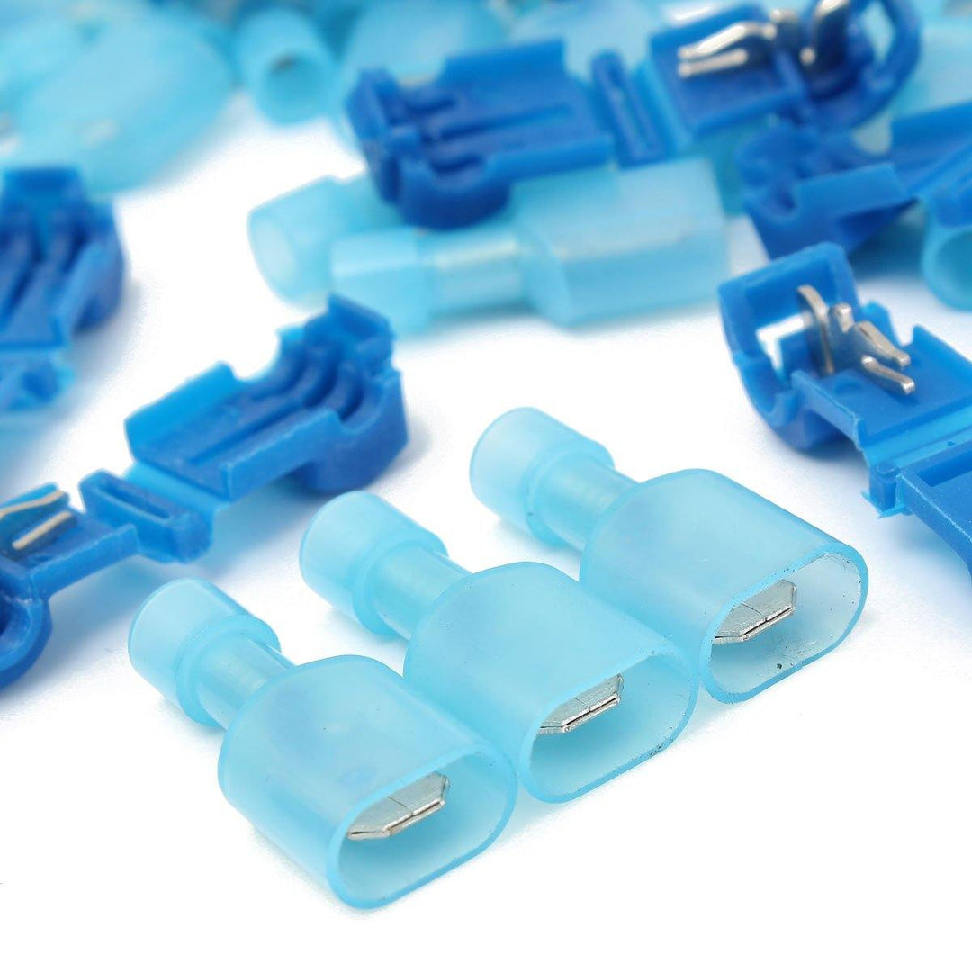 Excellway¬Æ 100PCS Blue Quick Splice Wire Terminals&Male Spade Connector 2.5-4.0mm¬≤ 16-14AWG