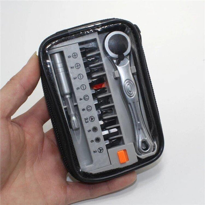 12Pcs Mini Ratchet Wrench Close Quarter Adjustable Wrench Ratcheting Screwdriver Bits Set With 1/4 Drive Tool Sets - MRSLM