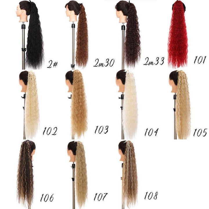 32inch 10 Colors Long Curly Hair High Temperature Fiber Bandage Ponytail Wig Piece