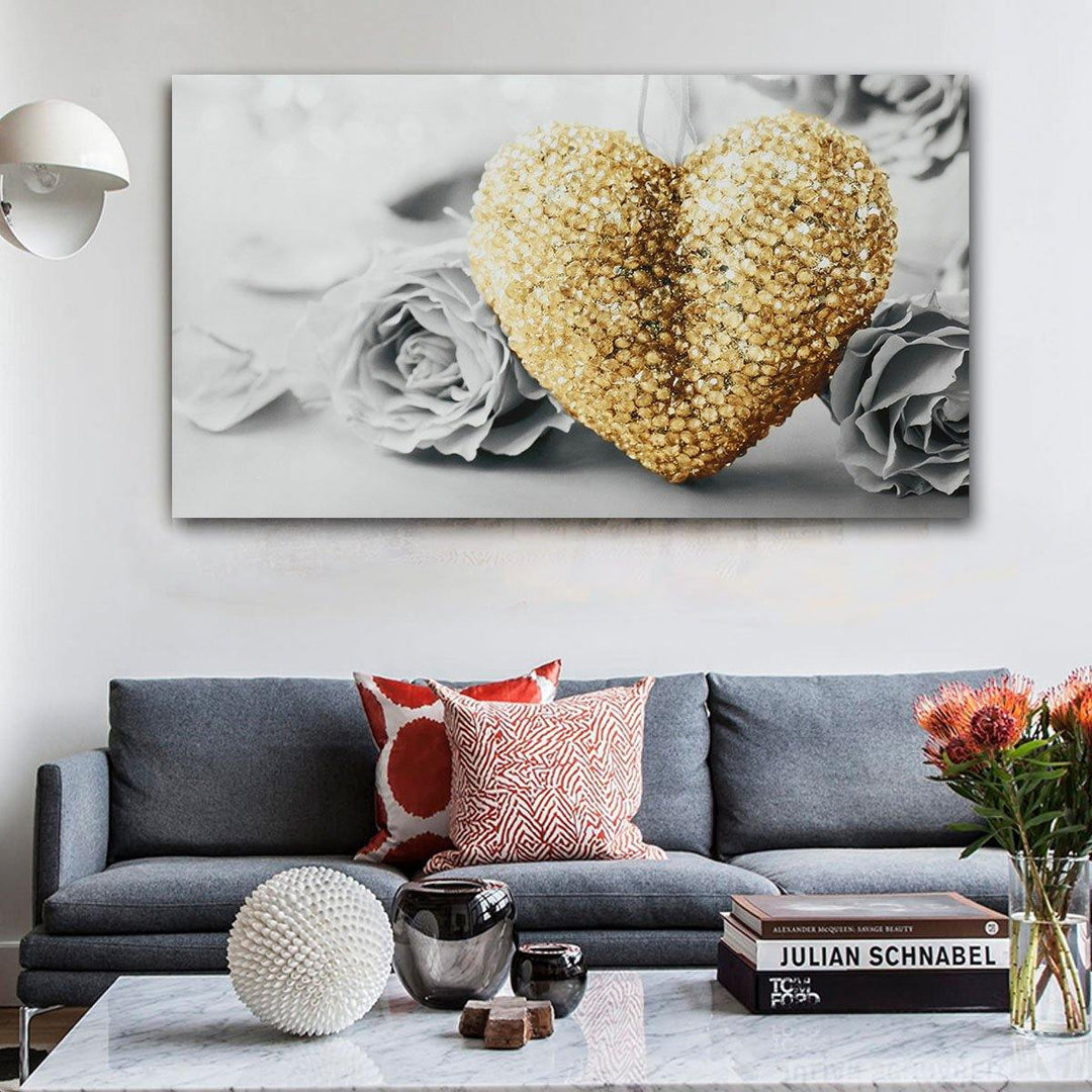 18"x32" Heart Rose Canvas Prints Paintings Pictures Frameless Wall Art Home Decor