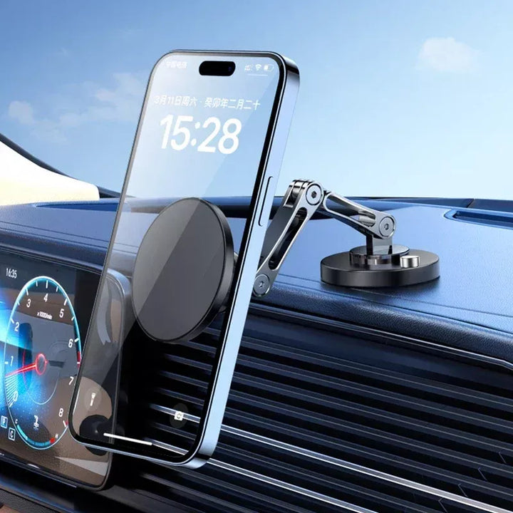 Magnetic 360¬∞ Rotating Car Phone Holder for iPhone 12, 13 & 14 with Foldable Stand