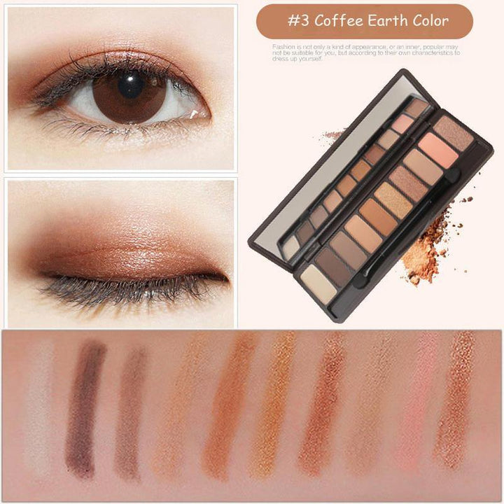 10 Colors Eye Shadow Palette Set Glitter Shimmer Long Lasting Waterproof - MRSLM