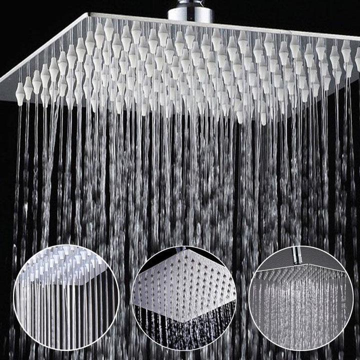 8 Inch Stainless Steel Bathroom Square Silver Pressurize Rainfall Shower Head Chrome Finish