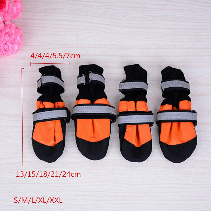 4Pcs Pet Dog Rain Snow Boots Warm Shoe Anti-slip Footwear Sock Waterproof Shoe Covers