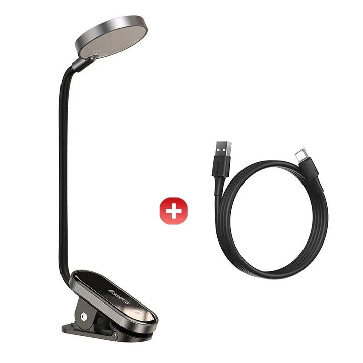 Dimmable LED Clip Desk Lamp: Portable USB Rechargeable Reading & Night Light