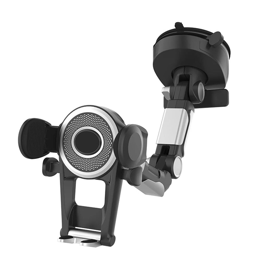 Universal 360¬∞ Rotating Car Phone Holder with Suction Cup & Retractable Number Plate Design