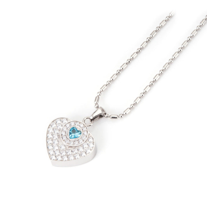 Love Shaped Negative Ion Pendant Volcanic Mineral Zirconia Necklace