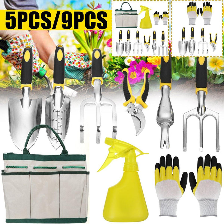 5/9PCS Garden Tool Bag Toolbag Manual Gardening Planting Hand Fork Digging Tool