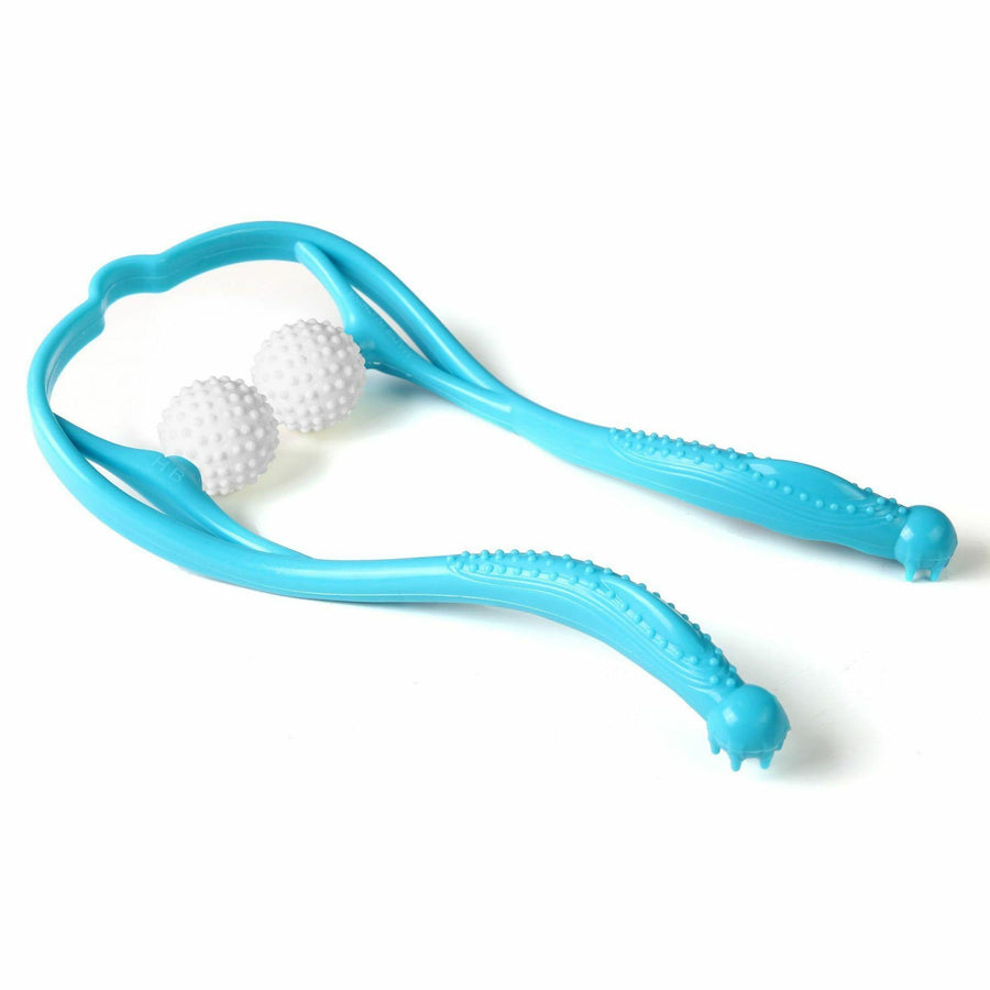 Non-Slip Manual Cervical Spine Massager Washable Multi-Function Double Press Ball Neck Massager - MRSLM