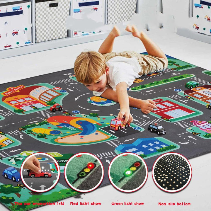 LED Lighter Rode Rugs For Kid Play Climb Carpets (Green)