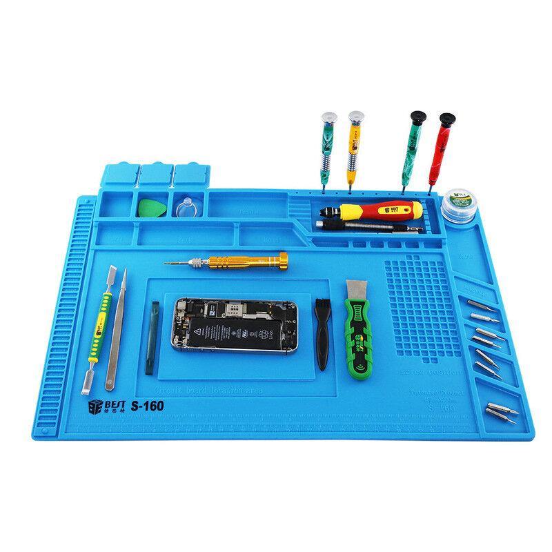 BEST S160 Magnetic Heat Insulation Silicone Pad Desk Mat Maintenance Platform BGA Soldering Repair Station - MRSLM