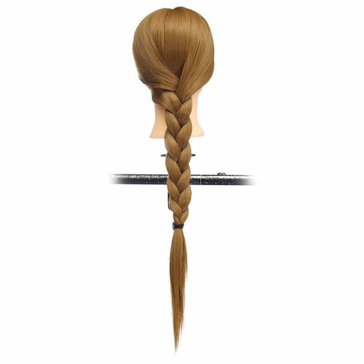 26" Light Brown 30% Human Hair Training Mannequin Head Model Hairdressing Makeup Practice with Clamp