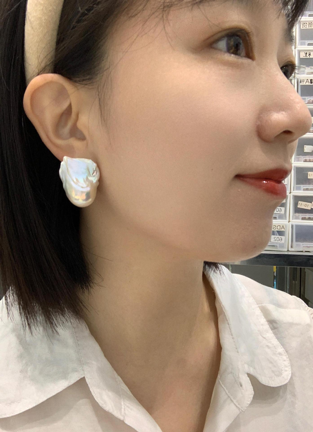 High-quality Natural Special-shaped Large Baroque Earrings