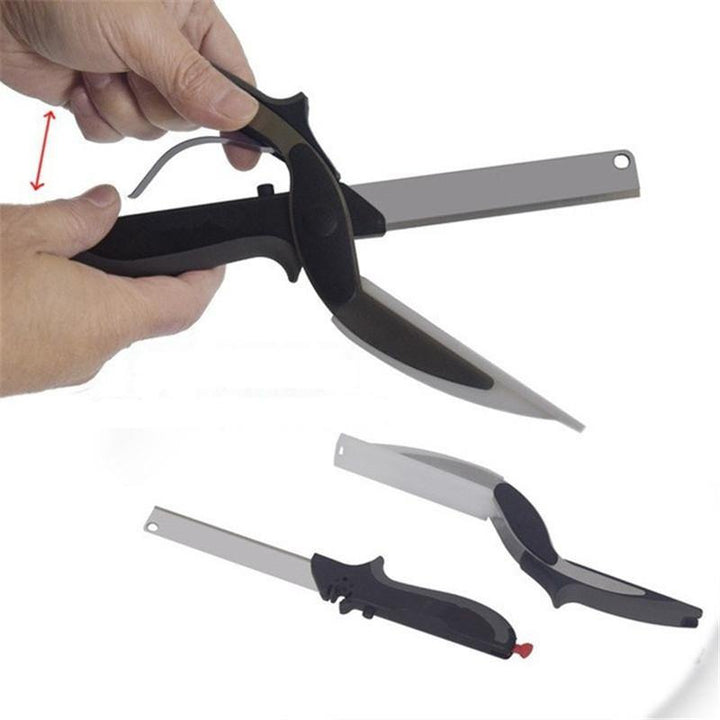 2-in-1 Multifunctional Stainless Steel Scissors and Cutting Board - The Ultimate Kitchen Utility Knife