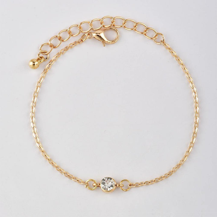 New Fashion Popular Bracelet Personality Leaf Circle Crystal Bracelet and Bracelet Combination Bracelet for Women (Gold)