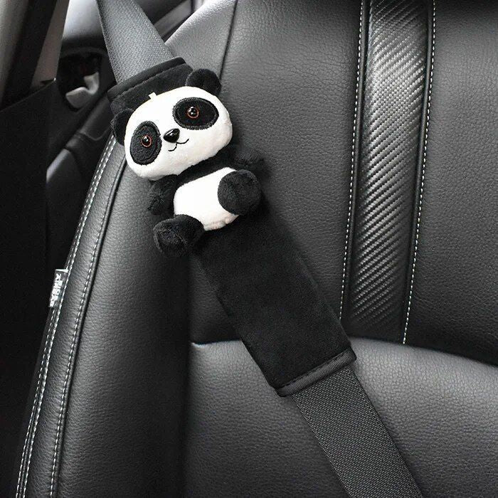 Panda Seatbelt Cushion: Plush Auto Shoulder Strap Protector for Kids