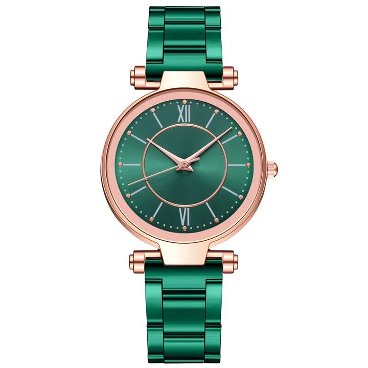 Exquisite Rose Gold Stainless Steel Women's Quartz Watch