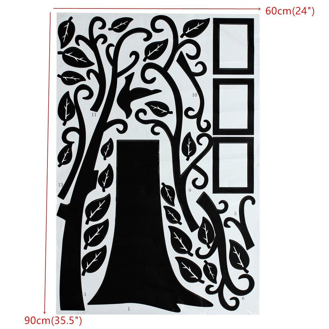 2.5M Removable Memory Tree Picture Frames Wallpaper Photo Wall Stickers Decor Bird Room Wall Black