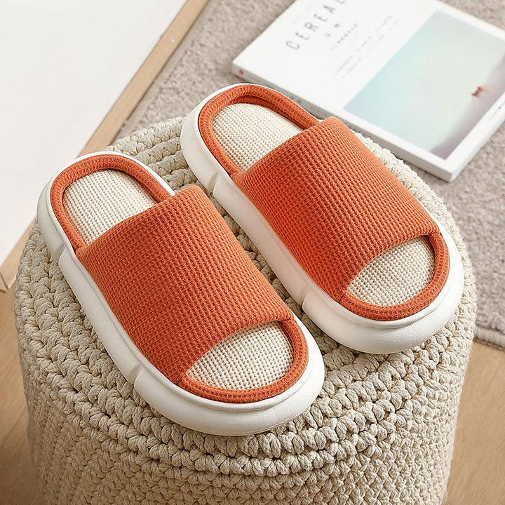 Four Seasons Linen Slippers Female Spring And Autumn Home