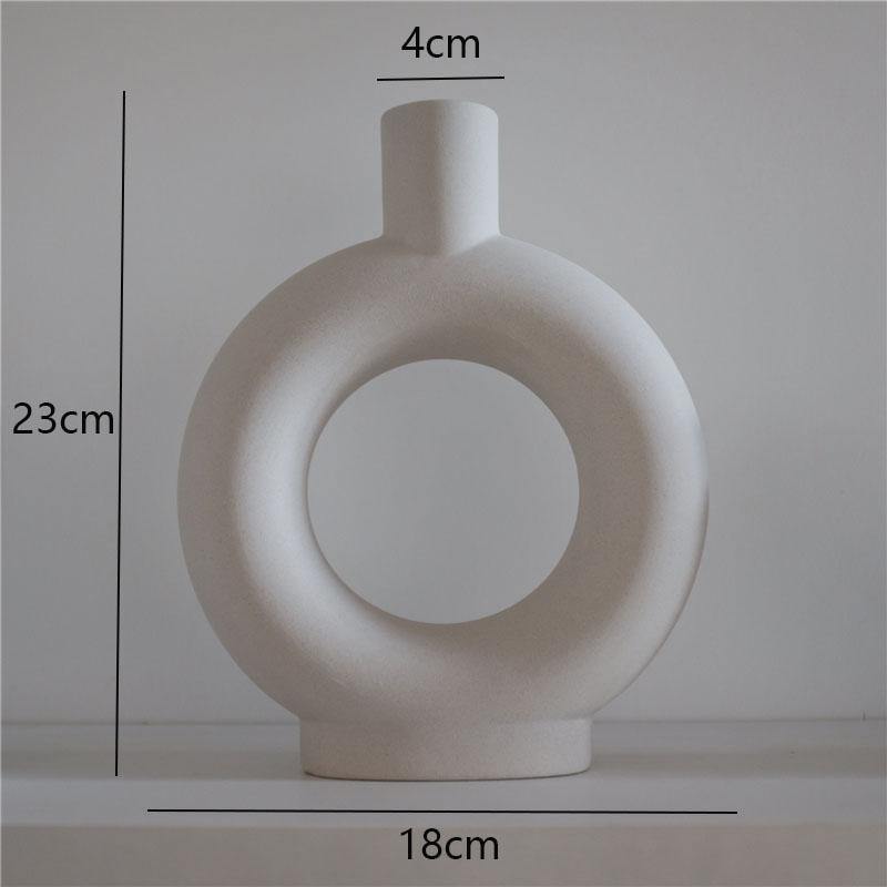 Plain Ceramic Vase Decoration Minimalist Art Flower Home - MRSLM