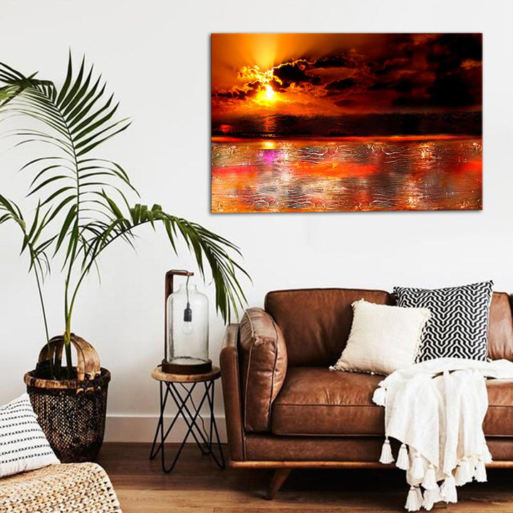 40*120/45*135cm Canvas Unframed Wall Painting Sea Sunset Hanging Pictures Modern Home Wall Decoration Supplies