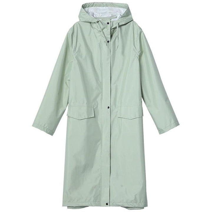 Stylish Long Hooded Waterproof Rain Jacket for All Seasons