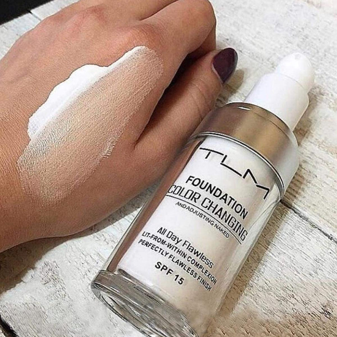 30ml TLM Color Changing Liquid Foundation Makeup - Concealer that Adapts to Your Skin Tone with Blending