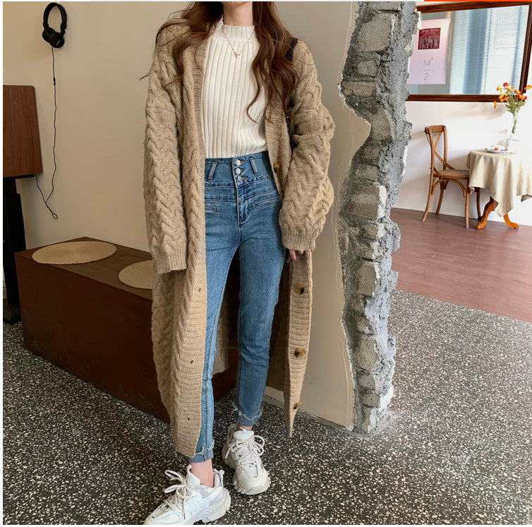 Mid-length Sweater Female Baggy Coat