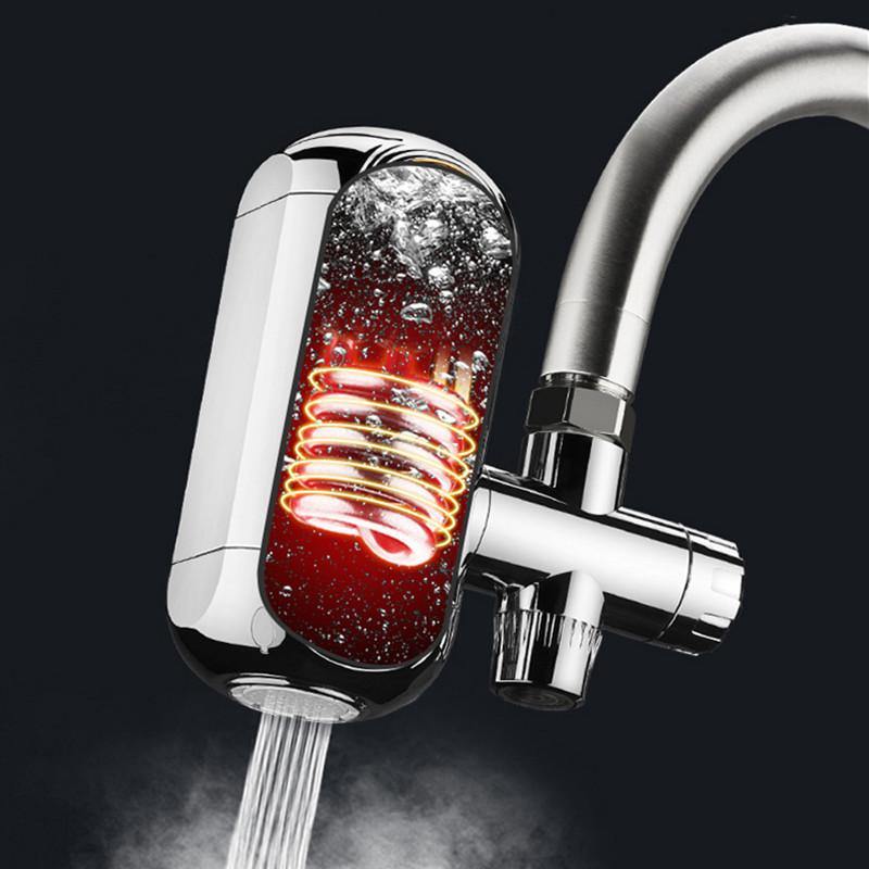 3000W Electric Water Heater Faucet Tankless Kitchen Instant Hot Water Tap Heater Digital LCD Display Easy-Install Heating Tap 220v With Free Installation Tools