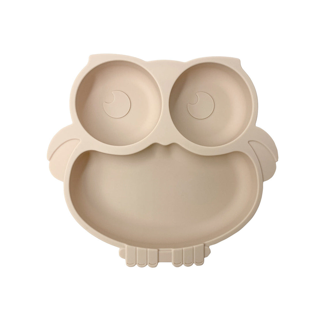 BPA-Free Cute Owl Silicone Suction Plate for Toddlers