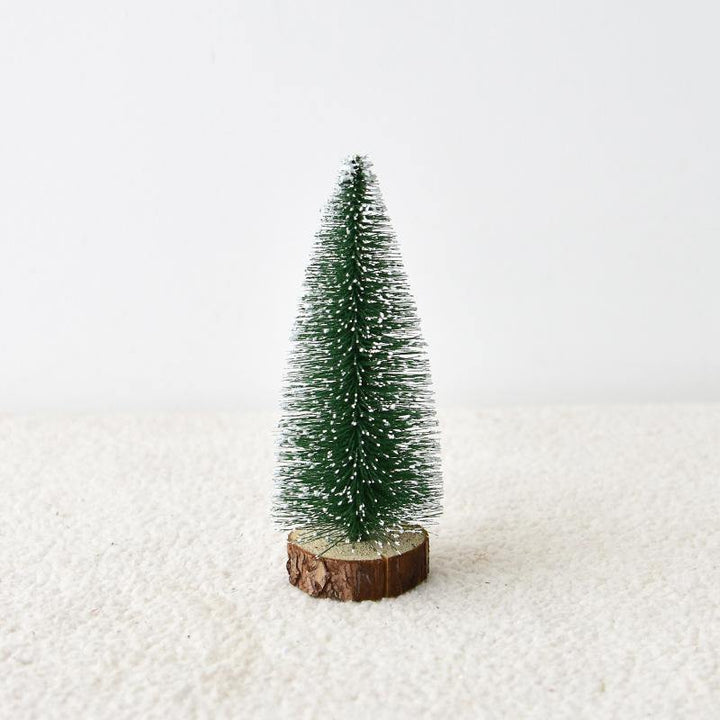 Mini Christmas Tree with Pine Needles Flocking Christmas Tree with White Cedar Tabletop Small Christmas Tree Tabletop Decoration - MRSLM