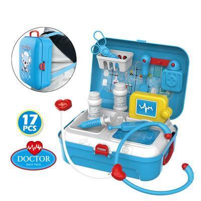 17PCS Children Pretend Play Doctor Toy Set (Medical backpack) - MRSLM