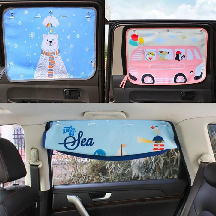 Cartoon Rear Window Car Sunshade: UV Protection & Fun Design for Kids